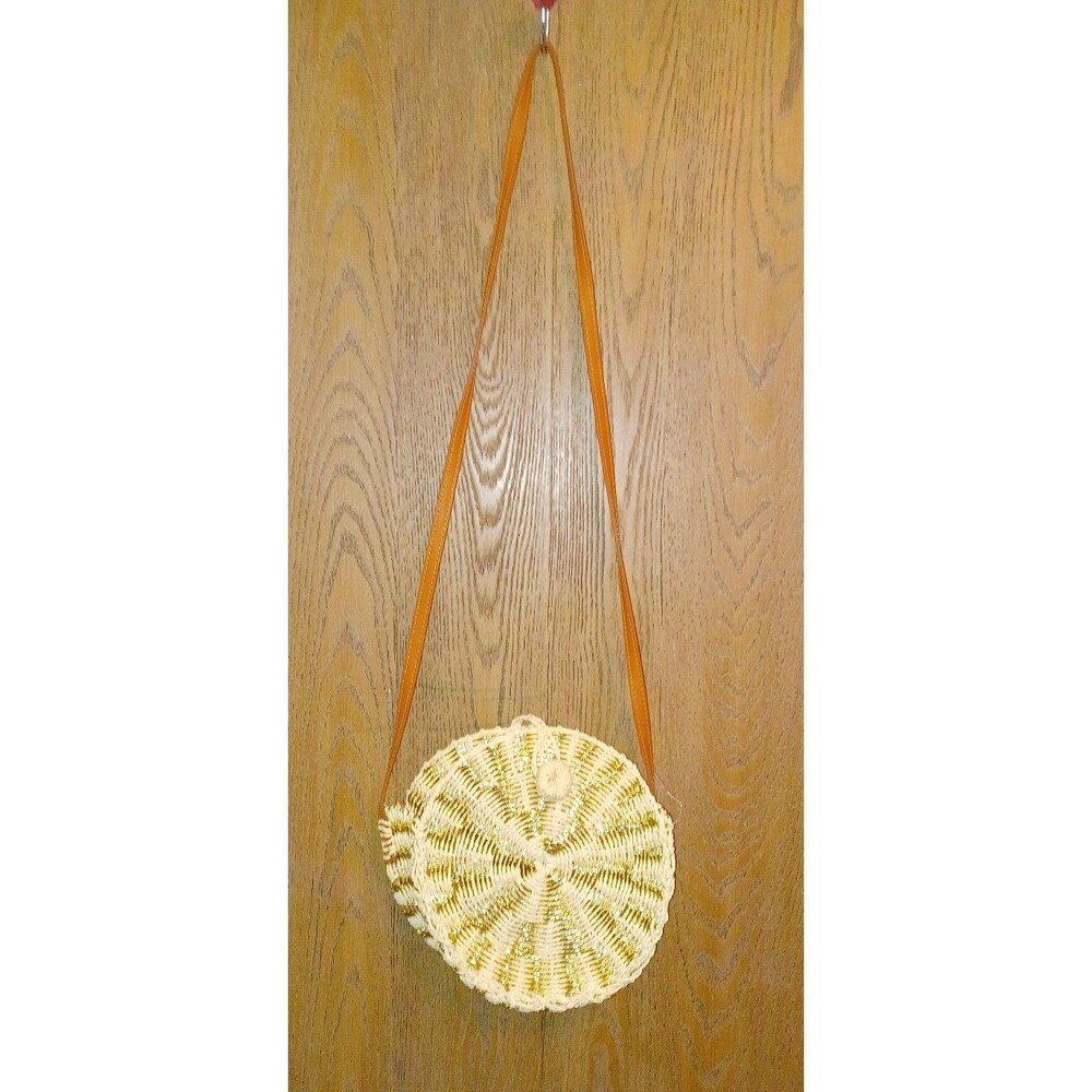 American Eagle Outfitters Small Circular Straw Handbag Purse